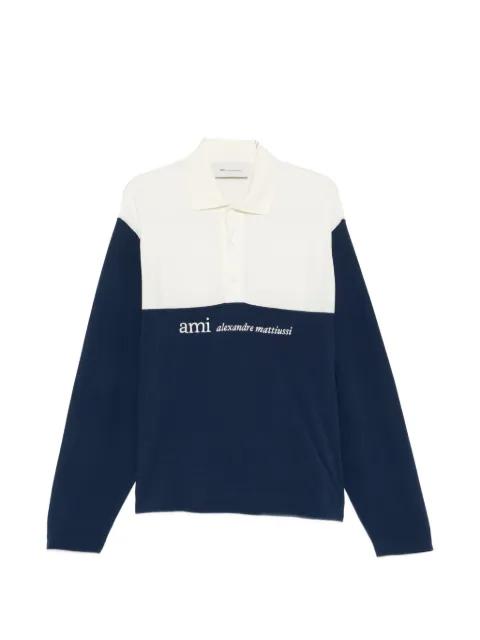 colourblock long-sleeve polo shirt by AMI