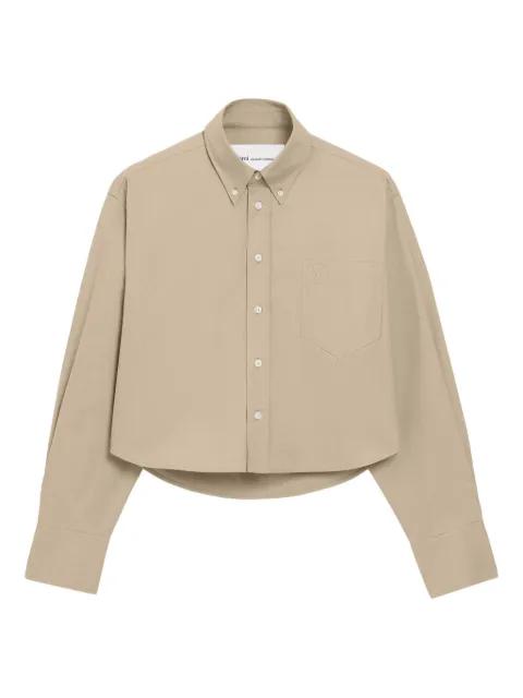 cotton cropped embossed Ami de Coeur shirt by AMI