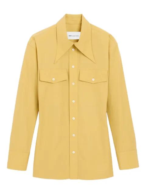 cotton sharp collar fitted shirt by AMI