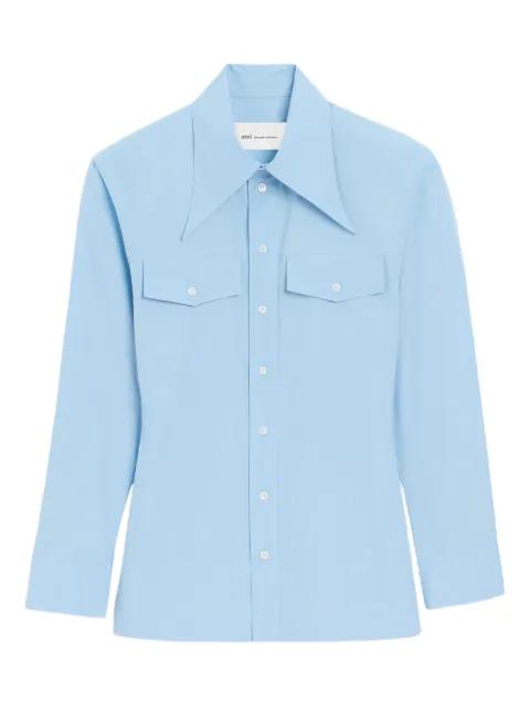 cotton sharp collar fitted shirt by AMI