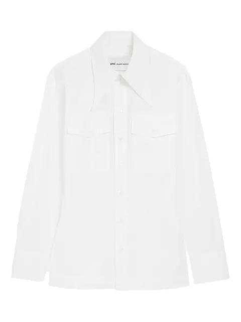 cotton sharp collar fitted shirt by AMI