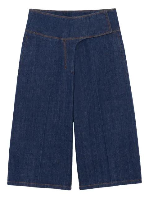 cotton wrapped belted bermuda shorts by AMI