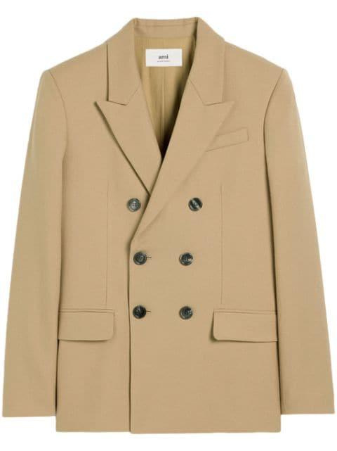 double breasted virgin wool blazer by AMI