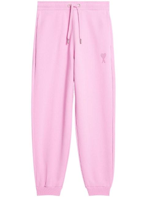 embroidered-logo cotton track pants by AMI