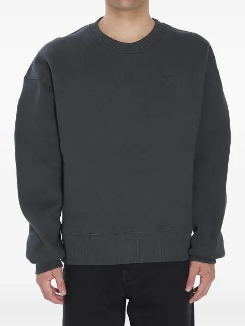 embroidered-logo fleece sweatshirt by AMI