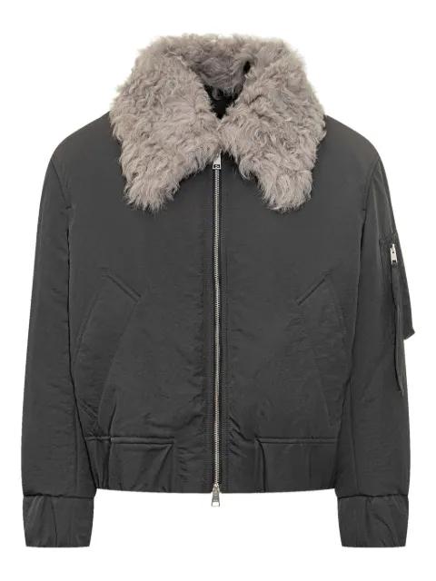 faux fur-collar bomber jacket by AMI