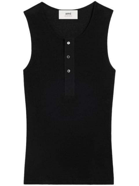 fine-ribbed cotton vest by AMI