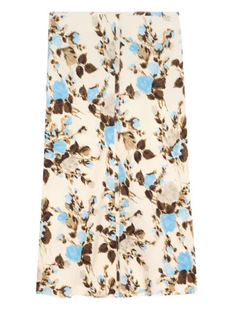 floral-print A-line midi skirt by AMI