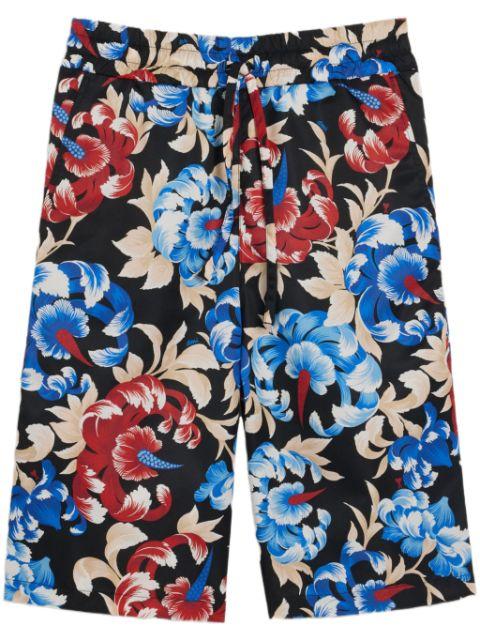 floral-print elasticated-waist shorts by AMI