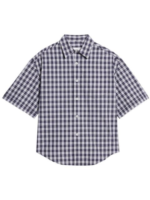 gingham-pattern short-sleeved shirt by AMI