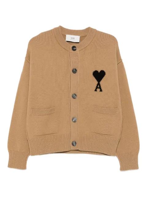 heart-logo buttoned cardigan by AMI