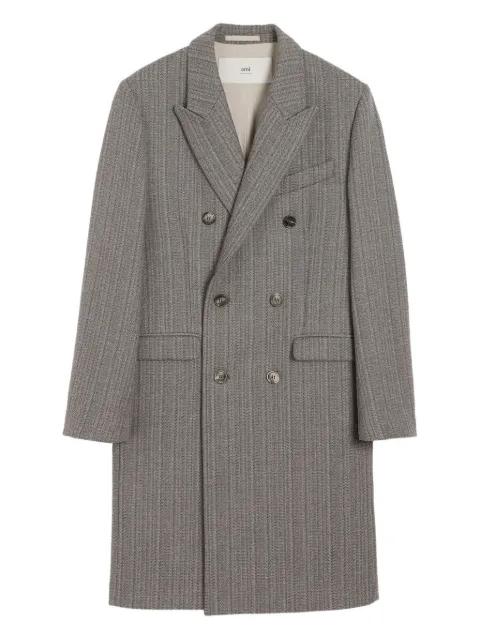 herringbone double-breasted coat by AMI