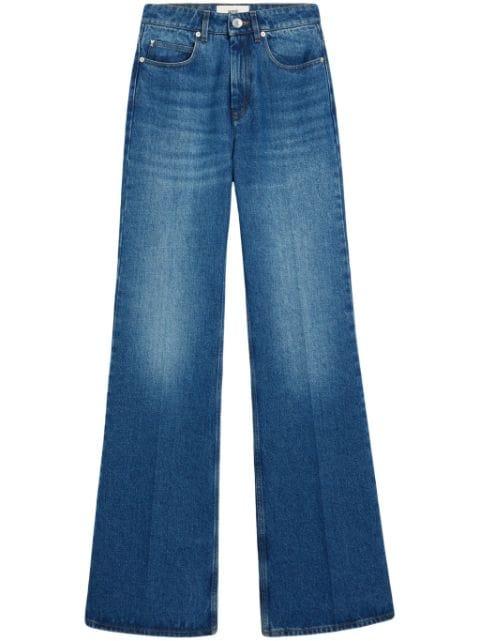 high-rise flared-leg jeans by AMI