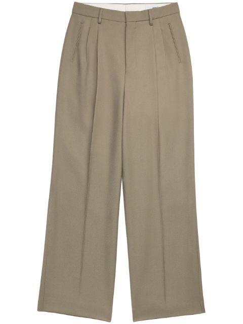 high-waisted pleated wool trousers by AMI