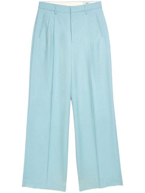 high-waisted pleated wool trousers by AMI