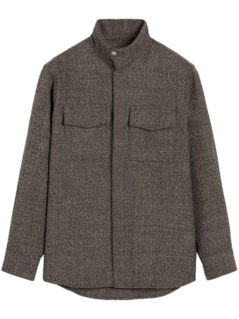 houndstooth high-collar shirt by AMI