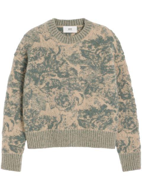 jacquard wool blend jumper by AMI