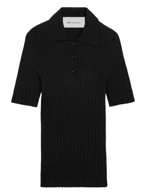 knit short sleeves polo by AMI