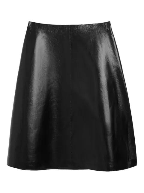 lamb leather midi trapeze skirt by AMI