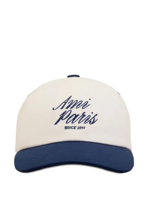 logo-embroidered two-tone cap by AMI