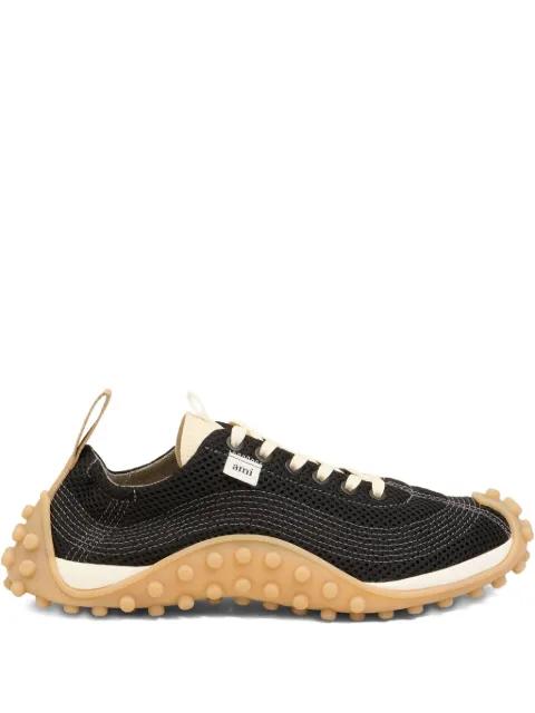 logo-patch mesh sneakers by AMI