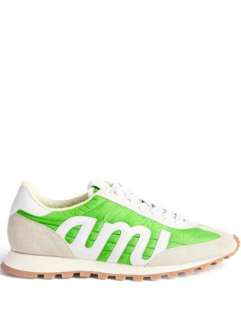 logo-patch panelled low-top sneakers by AMI