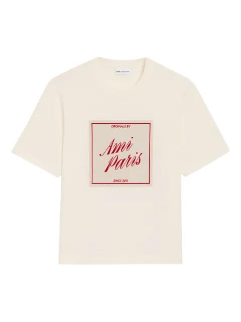 logo-print cotton T-shirt by AMI