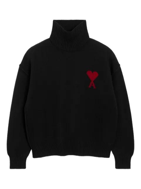 logo turtle-neck sweater by AMI