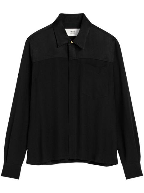 long-sleeved contrasted shirt by AMI