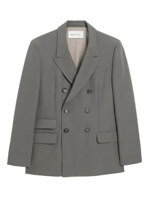 new wool double breasted straight jacket by AMI