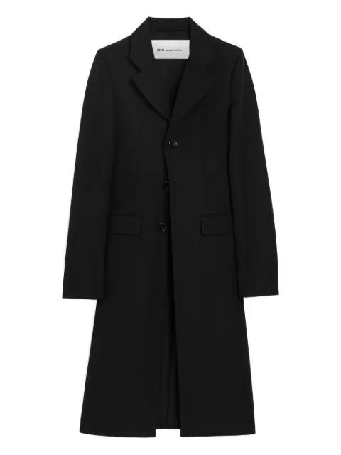 new wool simple breasted fitted coat by AMI