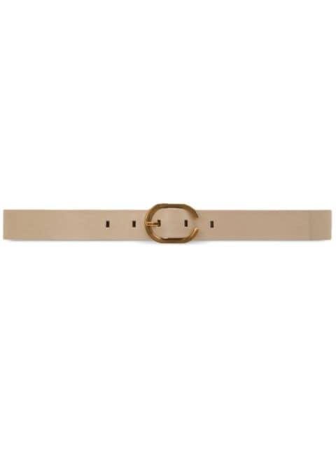 oval-buckle leather belt by AMI
