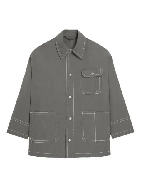patch-pocket topstitch worker jacket by AMI