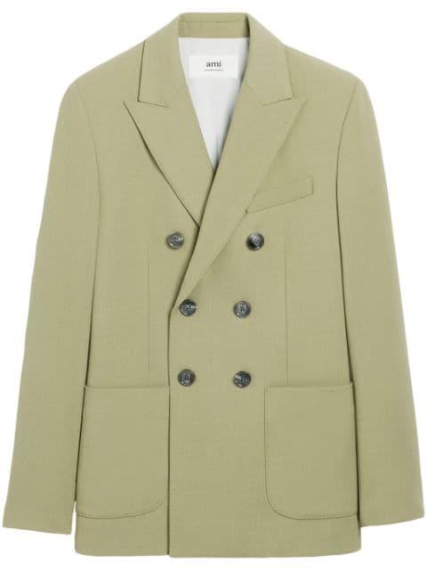 peak-lapels double-breasted blazer by AMI
