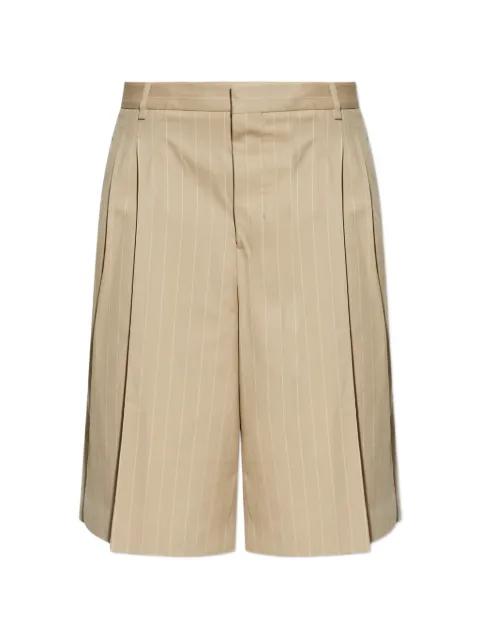 pinstripe pleat shorts by AMI