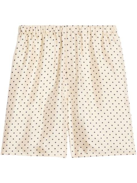 polka-dot print silk shorts by AMI