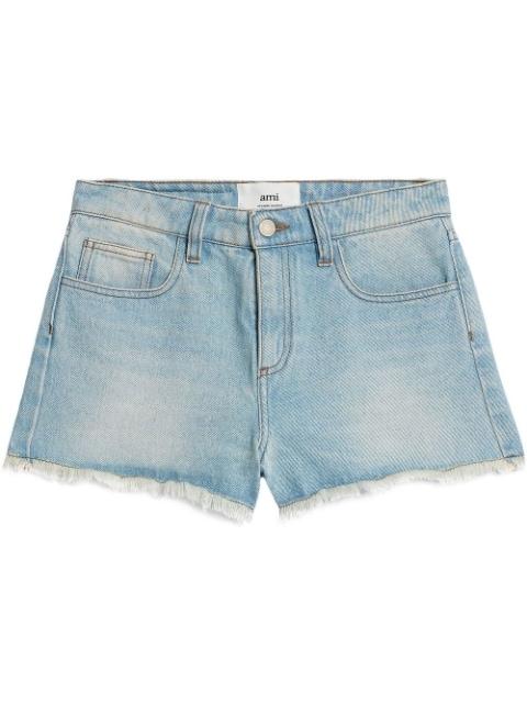 raw-cut mini shorts by AMI