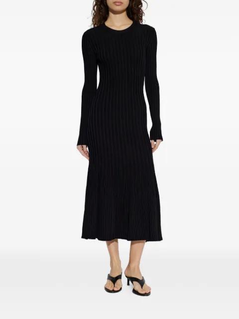 ribbed-knit long-sleeve midi dress by AMI
