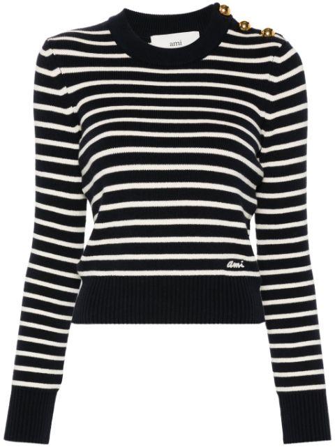 ribbed-knit striped jumper by AMI