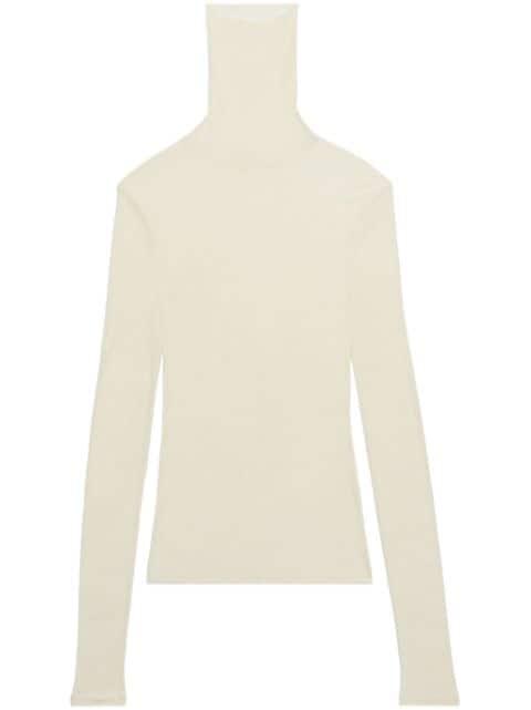 ribbed roll neck top by AMI
