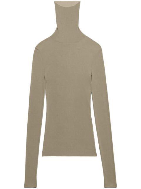 roll neck ribbed sweater by AMI
