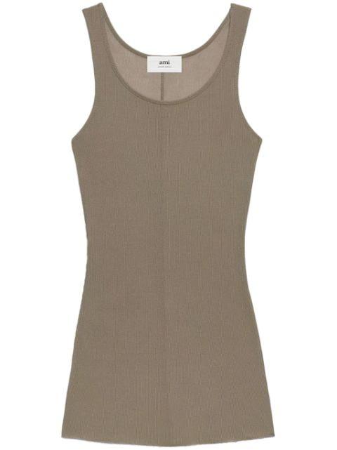scoop-neck sleeveless tank top by AMI