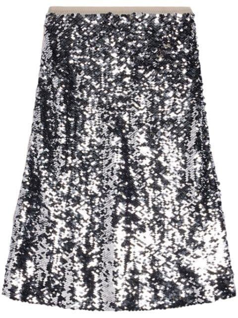 sequin-embellished silk midi skirt by AMI