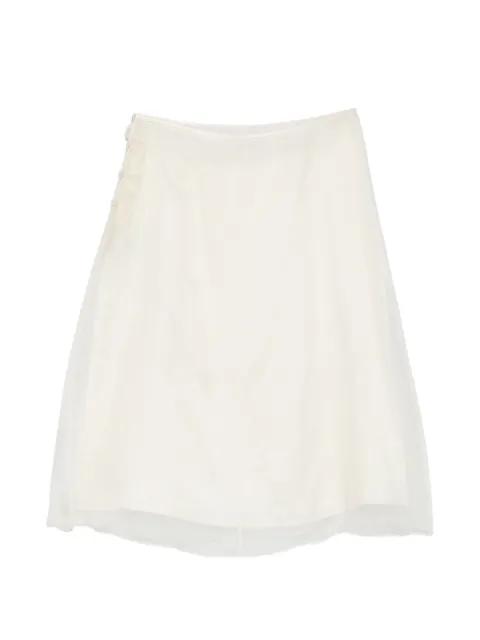 sheer-overlay silk midi skirt by AMI