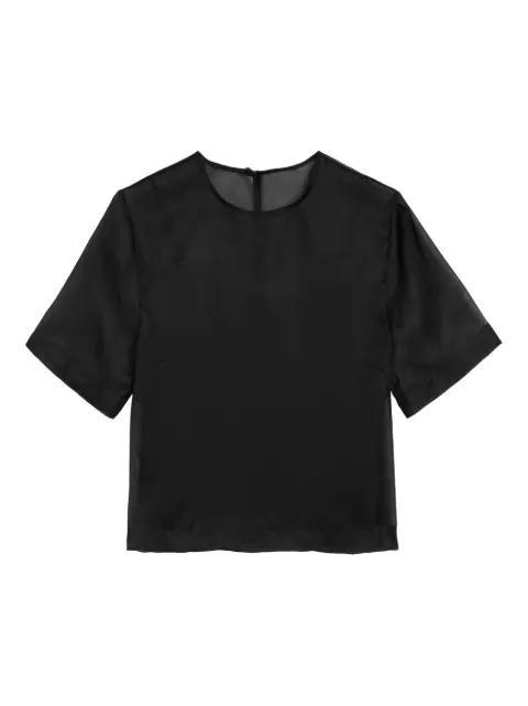 silk short sleeves sheer with undertop top by AMI