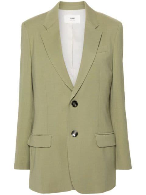 single-breasted textured blazer by AMI