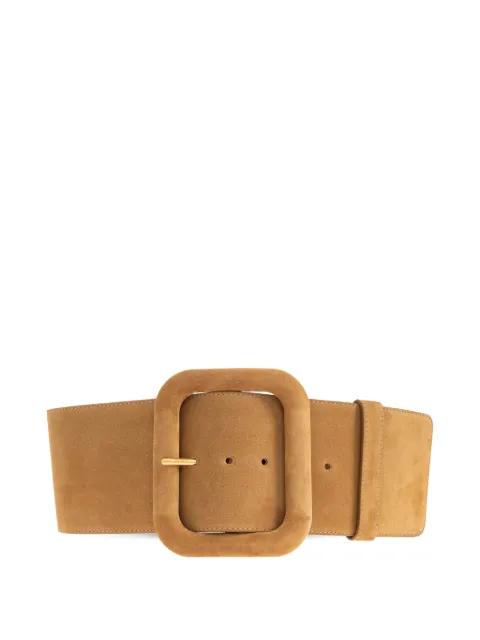 square-buckle leather belt by AMI