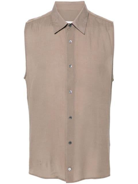 straight-collar crepe shirt by AMI