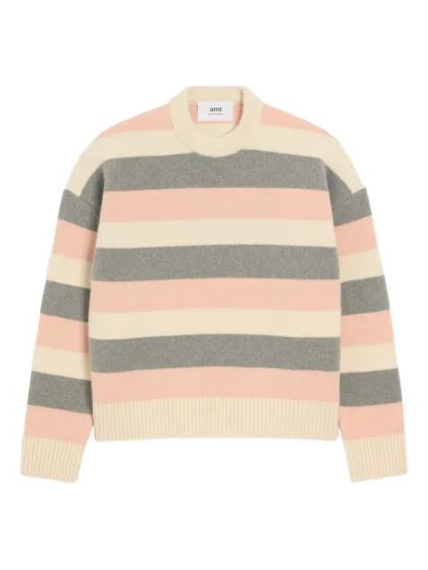 striped crew-neck sweater by AMI