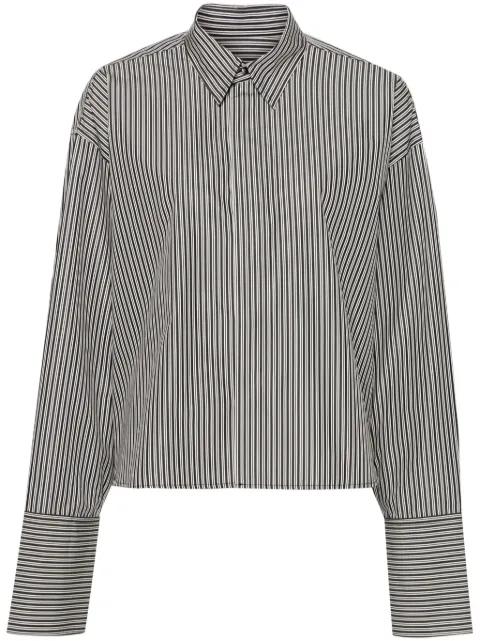 striped cropped cotton shirt by AMI